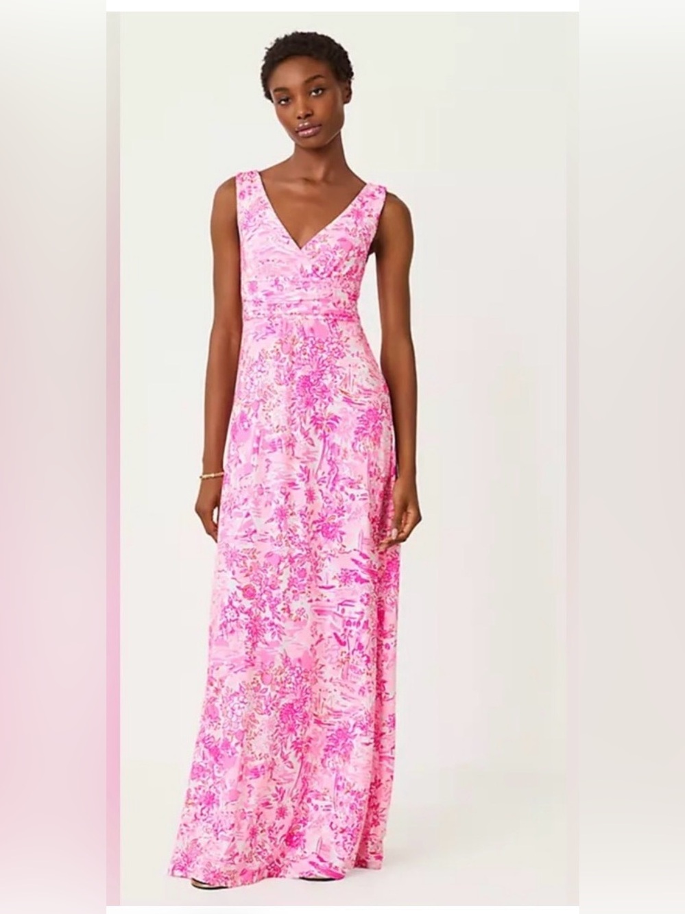 Lilly Pulitzer Peony Pink Seaside Scene Maxi dress